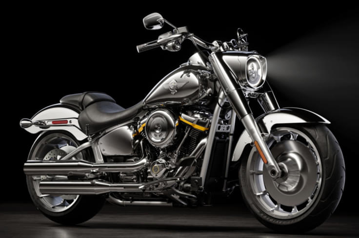 Harley-Davidson Fat Boy Gray Ghost pays homage to the 1990 original Fat Boy. Harley-Davidson Fat Boy Gray Ghost pays homage to the 1990 original Fat Boy.